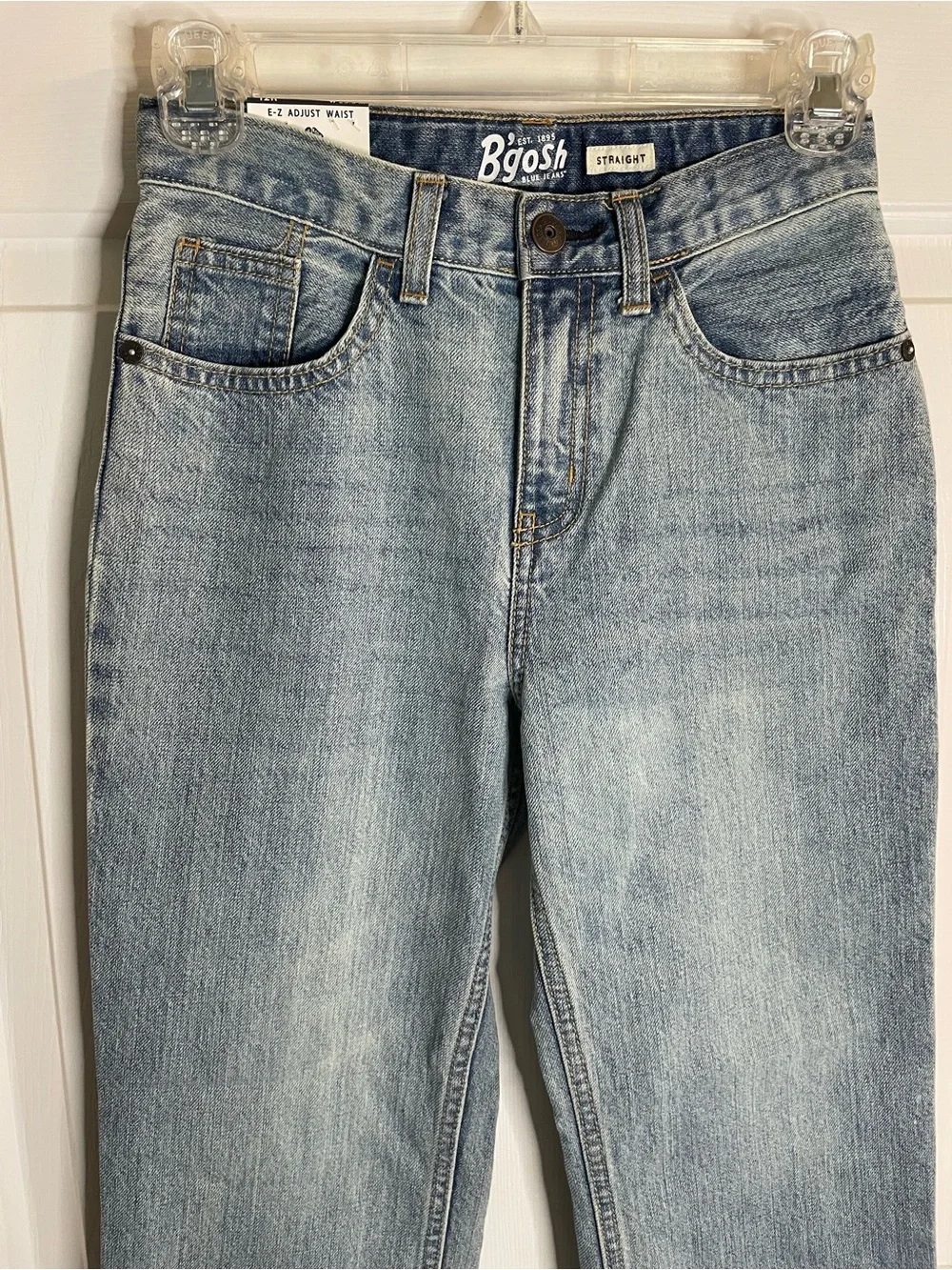 OshKosh B'gosh Light Blue Wash Straight-Leg Snap Jeans EZ Adjust Waist Size 12R
